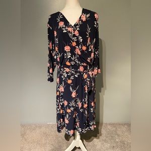 Lane Bryant 22/24 floral print faux wrap dress